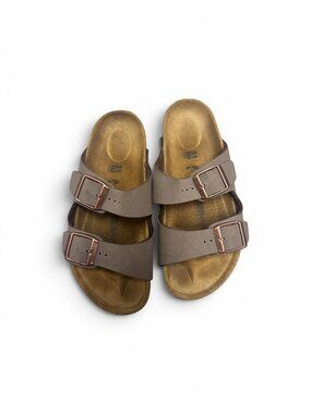 Birkenstock Arizona Kids Birkibuc Mocha Brown Two Strap Sandal Size 13